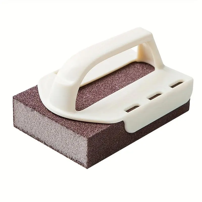 2-Pack Ergonomic Diamond Sand Sponge Scrubbers with 1 Handle - Hand-Friendly, Wet-Use, Reusable Rust & Stain Remover, Hand-Protective, Effortless Kitchen Cleaning Tool for Pots & Dishes, Durable Rustic Sponge, 2 Pieces Of Diamond Sand Sponge + 1 Handle