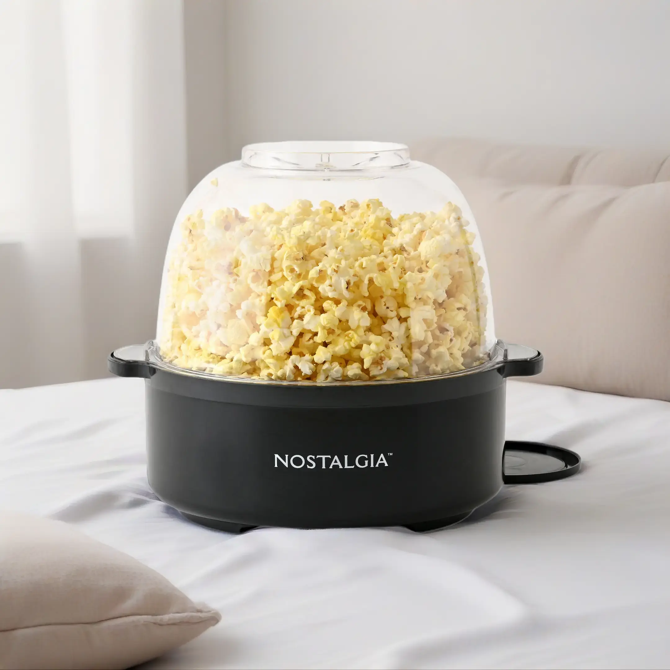 6 QT Stainless Steel Stirring Popcorn Popper - Black