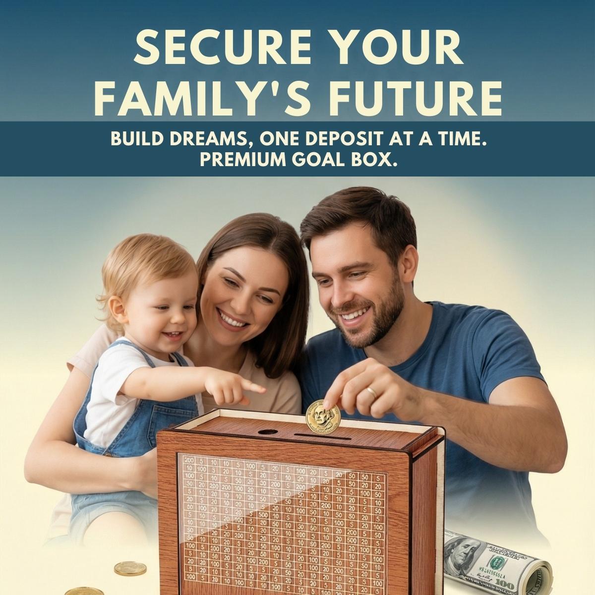 Wooden Cash Money Saving Box for Kids & Adults - Reusable $10,000 Savings Challenge Box with Progress Tracker & Cash Vault, Educational Piggy Bank Gift for Boys Girls