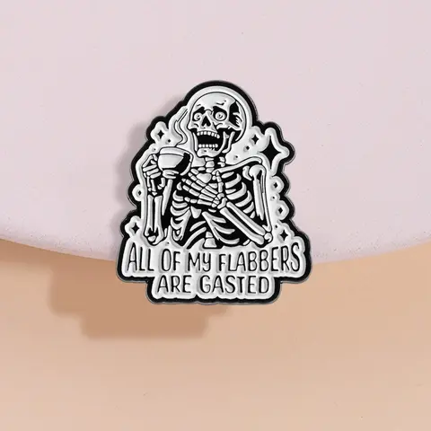 Skeleton Holding Coffee Cup Design Brooch, Cute Fashion Alloy Badge for Daily Clothing Decor, Trendy All-match & Exquisite Brooch for Birthday Gift, Halloween, Clip, Fashion Accessory, Accessories