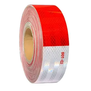 DOT-C2 Reflective Tape, 2 in x 30 Ft Red White High-Visibility, Waterproof Strong Adhesive Reflector for Vehicles, Trailers, Boats, Signs (Father's Day Gift Option)