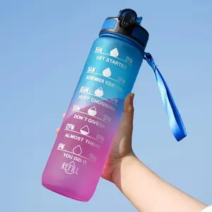 1000ML Sports Water Bottle with Straw, Portable Large Capacity Drinking Cup for Outdoor Sports School Camping Running, Travel Accessories