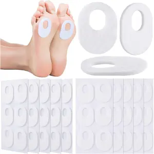 60 Pcs Callus Pads Soft Felt Callus Oval Shape Corn Pads for Bottom of Foot Adhesive Foot Corn Cushion for Men and Women Feet Toes Heel Pain Relief, White