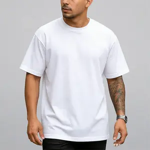 Men's Classic 180GSM Cotton-Polyester Heavyweight Shortsleeve Round Neck Tshirt - Soft, Durable, Breathable Basic Fabric Tee for Streetwear, Gym (S-3XL)