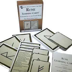 Living Magick RUNE LEARNING CARDS - 2 Decks in 1 Set - Large Study Cards and Smaller Rune Casting Cards - Learn the Norse Futhark Runes - Self Study Flash Cards, Beginners and Advanced