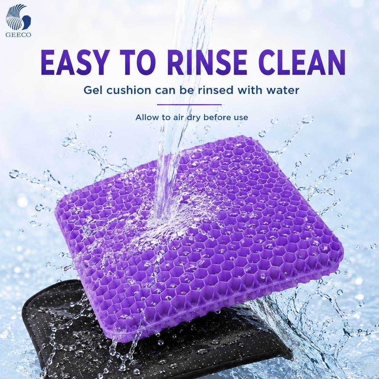 Removable zippered cover for gel seat cushion