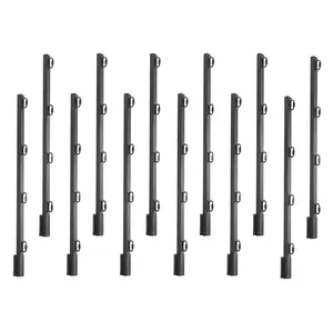 fathersdaygift VEVOR Fence Post Extender, 12 Packs 32.1 in Barbed Wire Arm, Sturdy Steel Fence Height Extender, Flat or Surface Mounted Barbed Wire Extension Arms, Protect Privacy and Prevent Pets Jumping Off