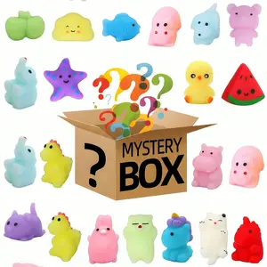 20 Pcs Mystery Boxes Mini Squeeze Toys Blind Box - Squishy Fidget Toys with Simulated Cat Paw / Mini Fish / Steamed Buns / Ice Cubes / Fruits, Surprise Gift for Christmas Halloween Birthday Party