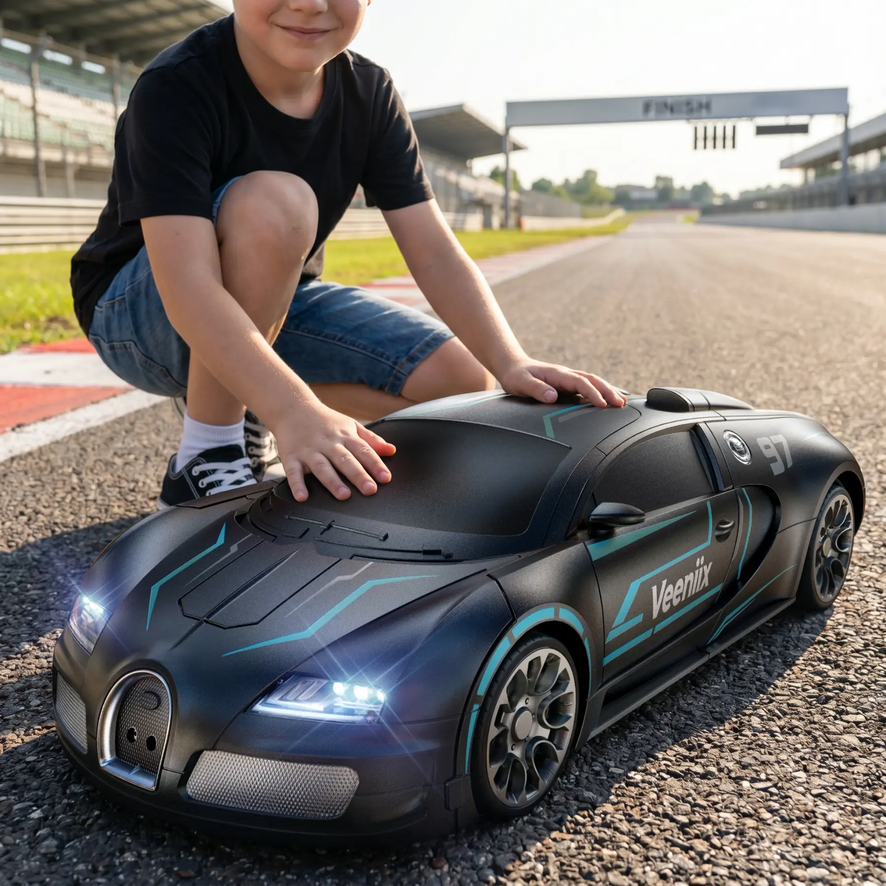 Veeniix V991 Transforming RC Robot  Toy, 2-in-1 Remote    with Gesture Sensing, LED Lights & Sound Effects, Rechargeable Kids Toy Gift for Boys & Girls Ages 4-12 control stunt car Digital Remote Control Robot Colorful