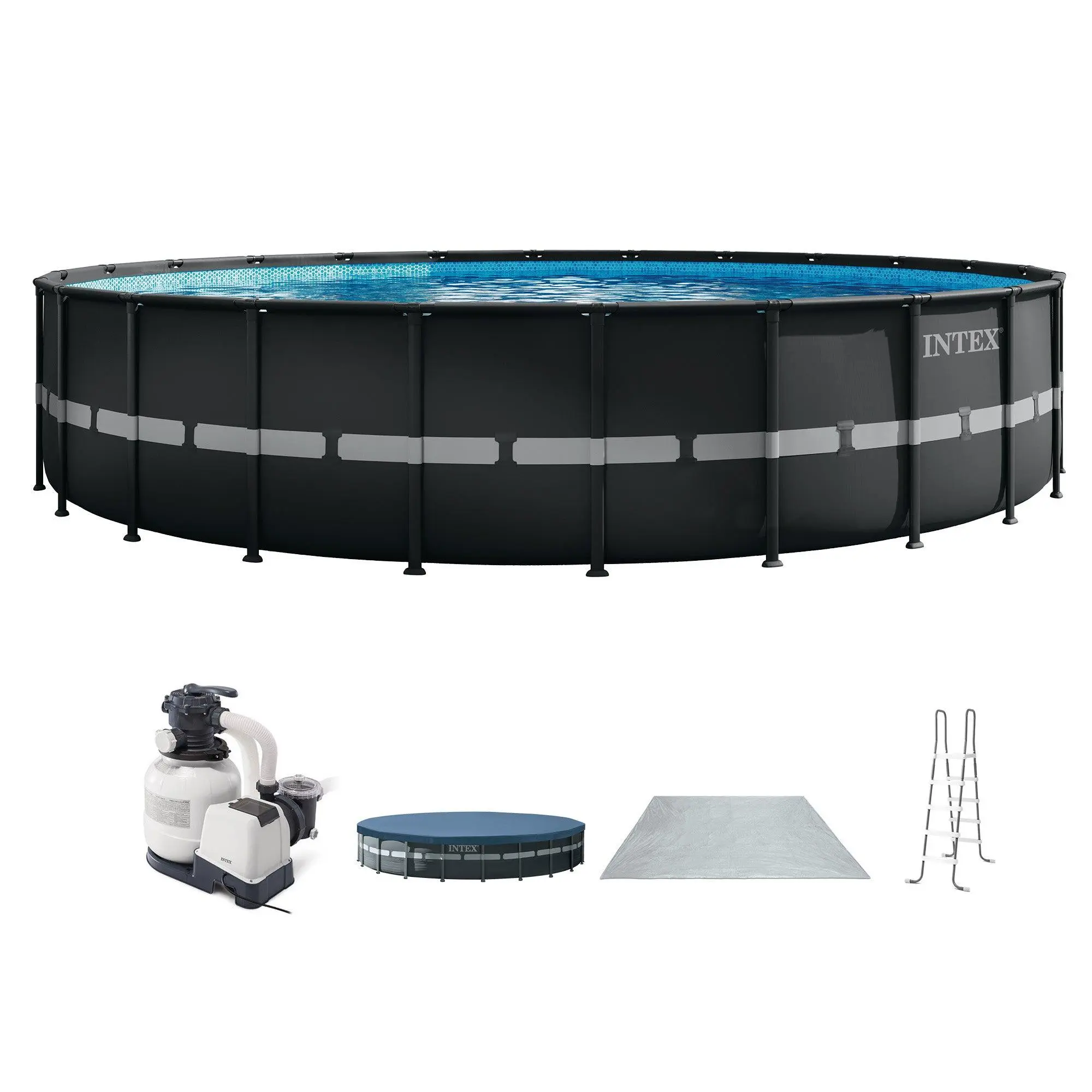 INTEX Ultra XTR 24ft x 52in Round Frame Above Ground Swimming Pool Set with Pump