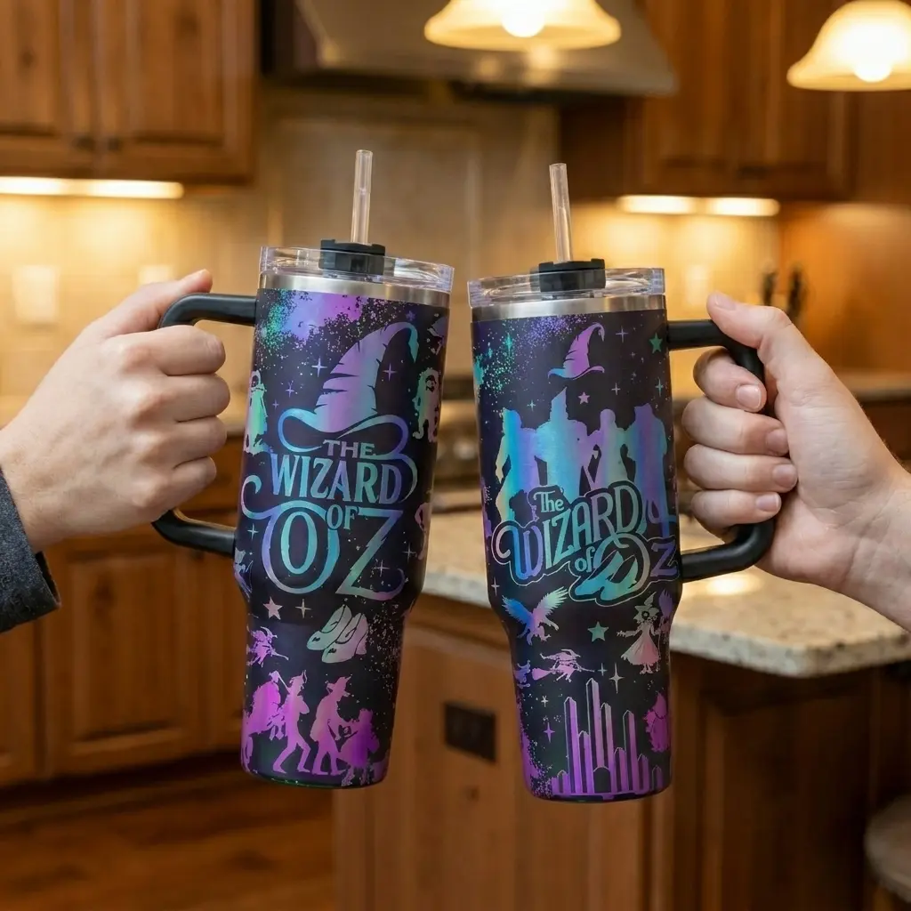 The Wizard of Oz Tumbler 40oz, Acotar Tumbler, Wizard Bookish Gift, Handle Stainless Steel Tumbler 40oz,