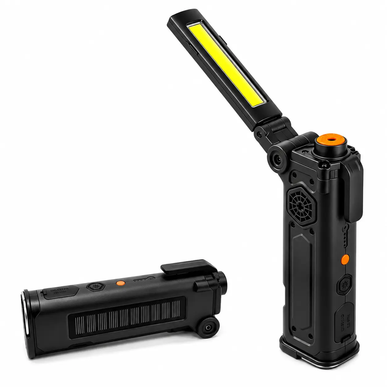CuLIDing Rechargeable LED Work Light, 5000mAh Magnetic Flashlight with Stepless Dimming, SOS Red Strobe & Loud Alarm, Rotatable & Foldable Mechanic Light for Car Repair, Camping & Emergency