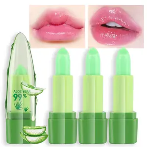 Aloe Vera Changing Lipstick Set – 3PCS pH Magic Lip Balm, Long Lasting Moisturizing Green Lipstick, Hydrating Tint Lip Gloss for Women
