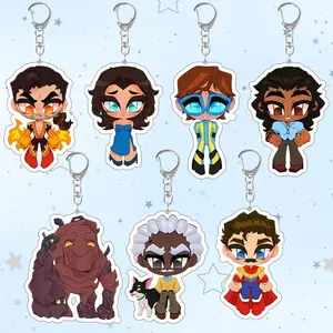 Dispatch Keychains, Phenomaman Blonde Blazer Flambae Golem Acrylic Keychain, Cute Anime Game Backpack Pendant, Kawaii Keyrings Birthday Gifts, Fear and Hunger Character Keychains – Cute Acrylic Keychain Charms, Perfect Gift for Fans & Collectors