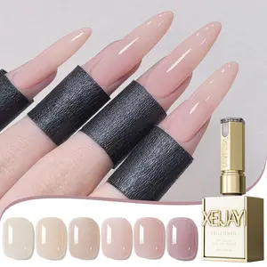6PCS*15ML Gentle 6-Color Nail Gel Set Ice Translucent Nude & Pink Shades, UV/LED Soak Off, Long-Lasting Salon-Quality DIY Nail Art, Alcohol-Free & Odorless, Perfect Gift for Women