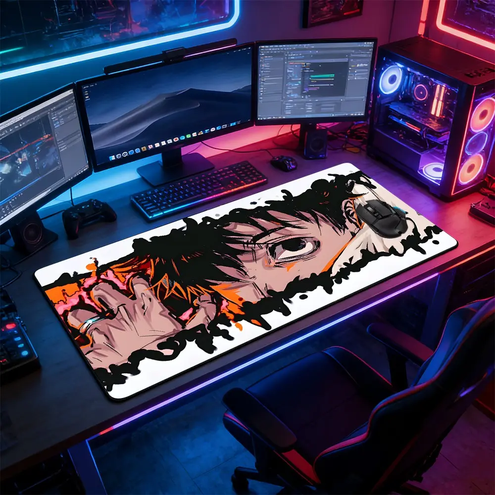 Graffiti Style Anime Character Large Extended Gaming Mouse Pad, Non-Slip Rubber Base Stitched Lock Edge Desk Mat, Bold Street Art Anime Design, Durable Computer Accessory for Home Office & Gaming Setup, Perfect Gift for Gamers & Anime Fans, Anime Mousepad