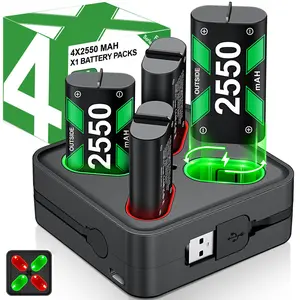 Charger for Rechargeable Xbox One Controller Battery Pack with 4*2550 mWh Batteries for Xbox Series X|S, Battery Charger Station for Xbox One S/Xbox One X/Xbox One Elite