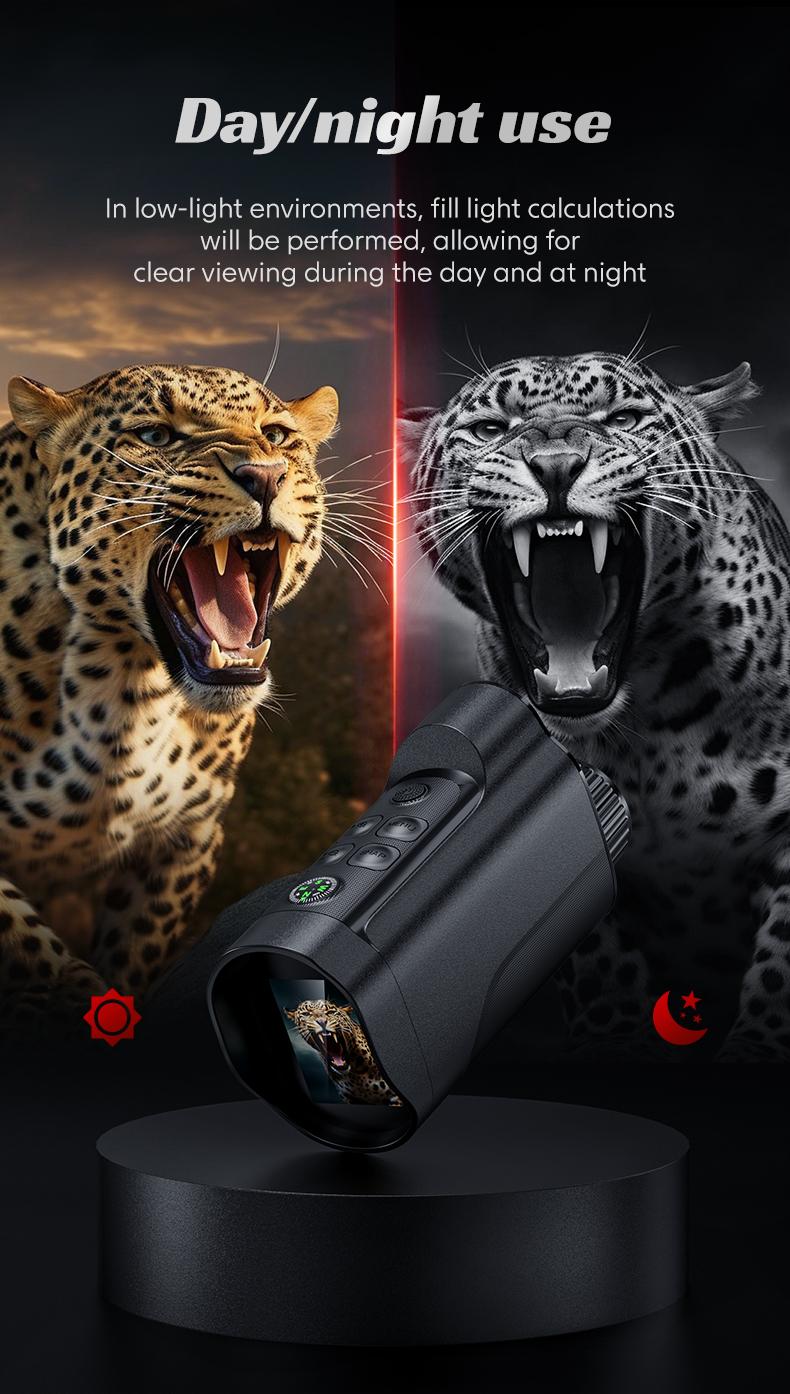 2.5K HD Digital Night Vision Goggles, 10X Zoom 7 Level IR Infrared Night Vision Monocular, 10MP Photo Video Recording, 2000mAh Rechargeable for Outdoor Hunting