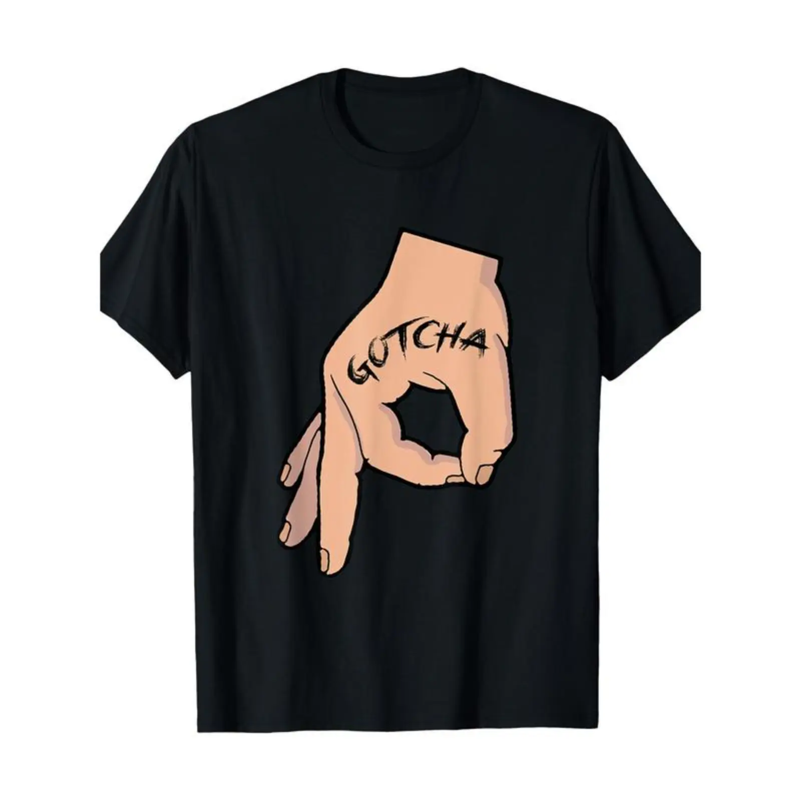 Gotcha Made You Look Funny Finger Circle Hand Game Gag T-Shirt 100% Cotton - -made in usa