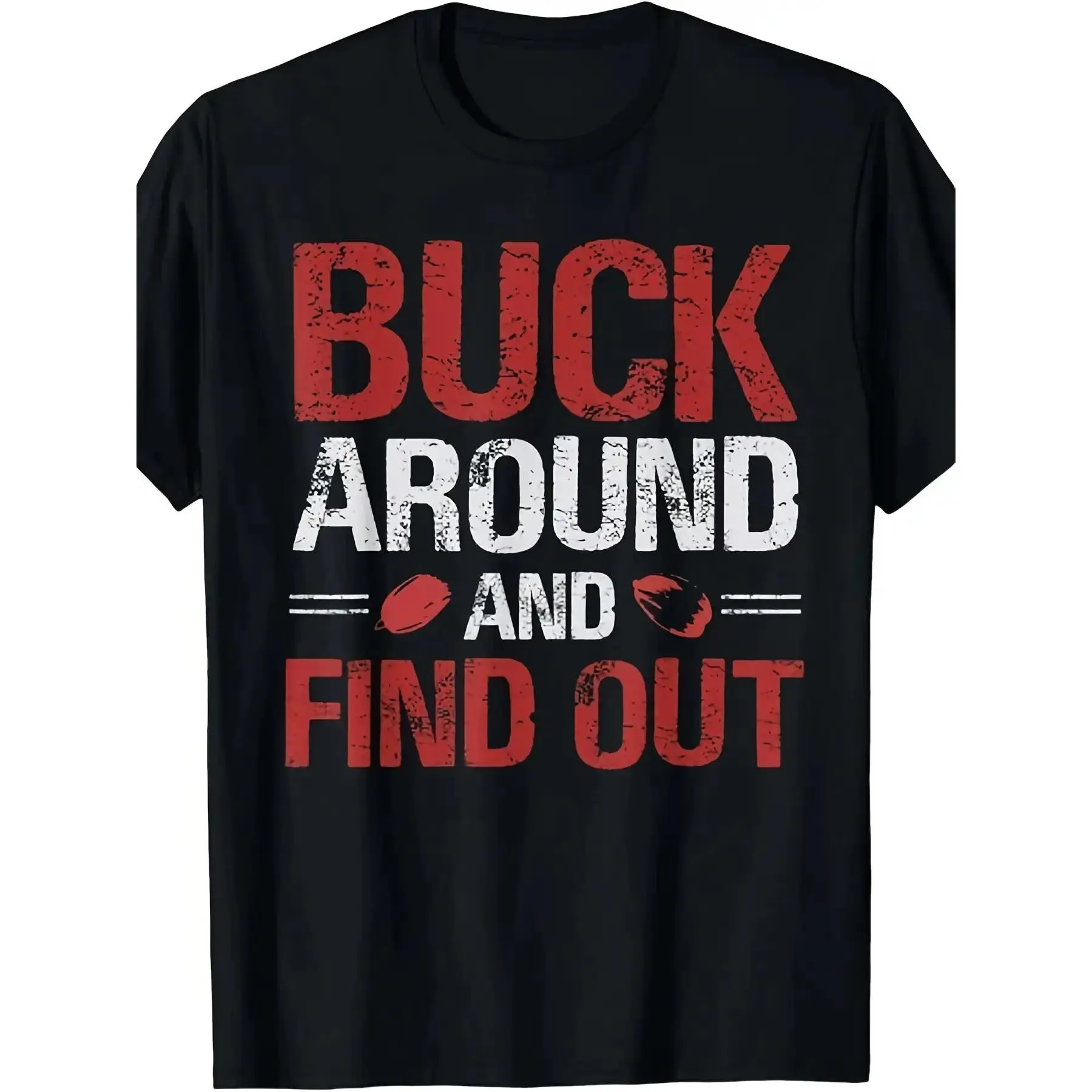 Buck Around and Find Out Ohio State Buckeyes T-Shirt - Vintage Ohio Map with Buckeyes Logo & Red Text, Unisex Adult & Sizes, Ohio State Fan Gift, Casual Wear, Family Matching Outfits, Mens Funny Tshirts, Funny Shirts, Mens Clothes, Funny Tshirts Men