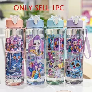 High-Value Plastic Cup with Straw, Durable Heat Resistant Space Cup, Bounce Lid, Portable Cartoon Straw Water Bottle, Drinkware