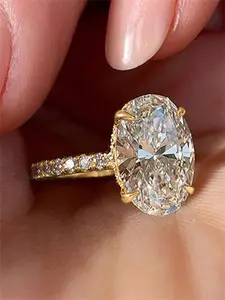 1 PC Glamorous Cubic Zirconia Solitaire Engagement Ring For Women Wedding Valentine's Day Party Gift