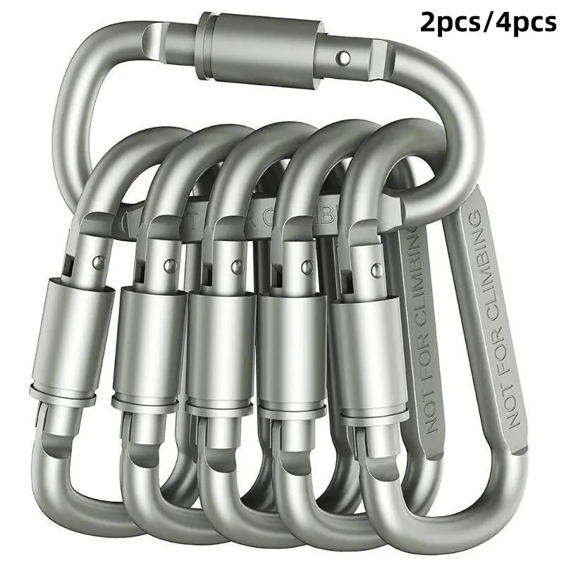 2/4pcs High-Quality Aluminum Alloy Carabiners, D-Shaped Heavy-Duty Clips for Climbing, Multi-Functional Quick Snap Hooks, Carabiner Buckle, Carabiner for Leash