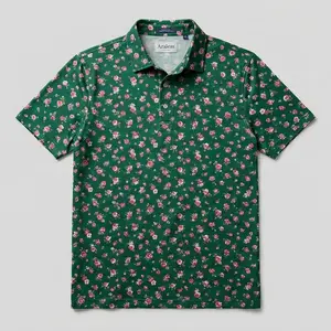 Azaleas Floral Print Men's Golf Polo Shirt