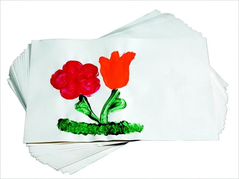School Smart 085376 Sulphite Finger Paint Paper- White- Pack - 100