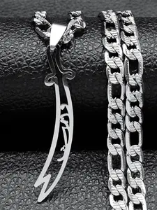 Sword of Imam Ali Design Pendant Necklace, Fashion Necklace, Stainless Steel Jewelry for Party, Daily Clothing Decor, Trendy All-match & Exquisite Jewelry for Birthday Gift