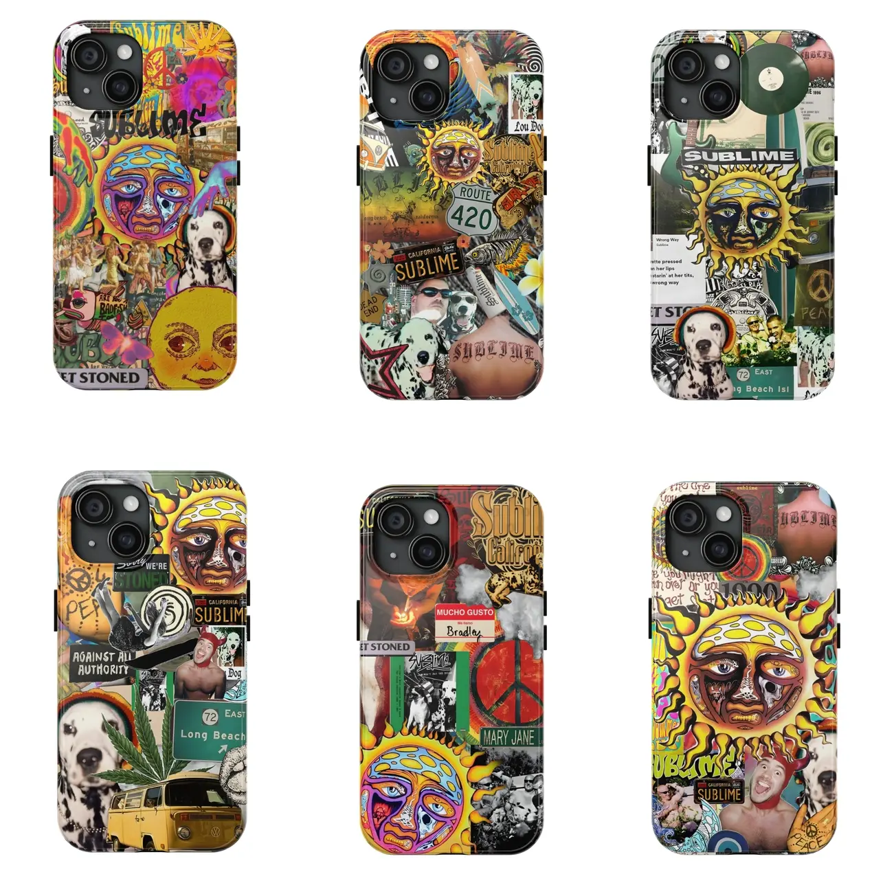 Sublime Sun Graphic Phone Case, Punk Rock Beach Style, Durable Protective For iPhone 16 15 14 13 12 11 Pro Max Plus X SE, Samsung S25 S24 S23 S22 S21