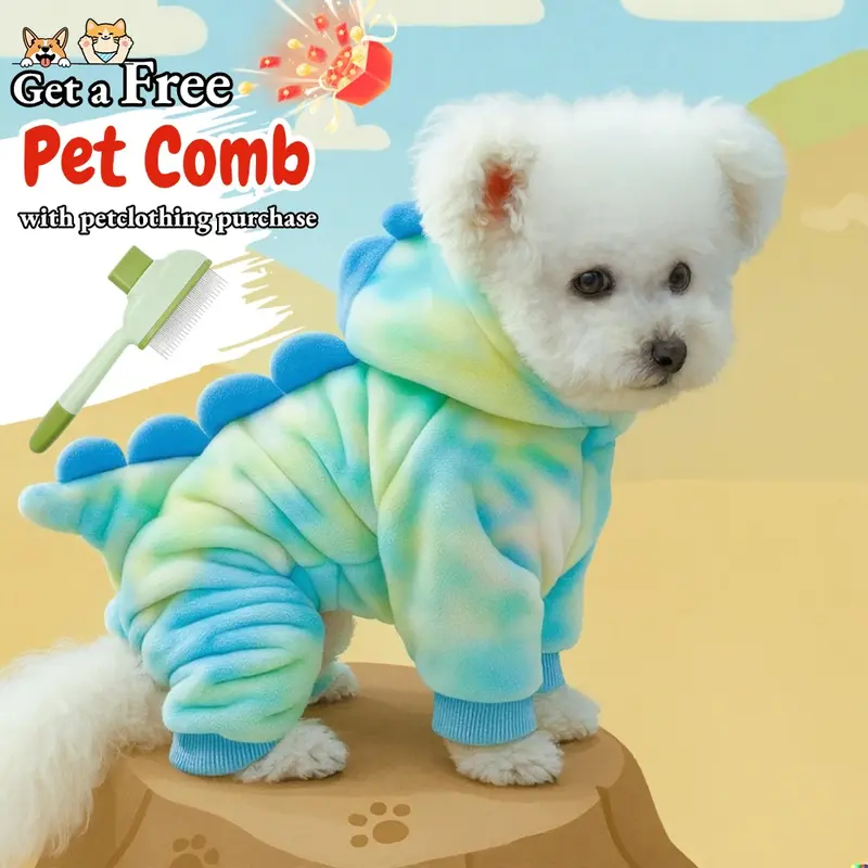 sachin and babi light blue dress Dog Santa Paws Hoodie Festive Red Fleece Pet Hoodie, M main image 0
