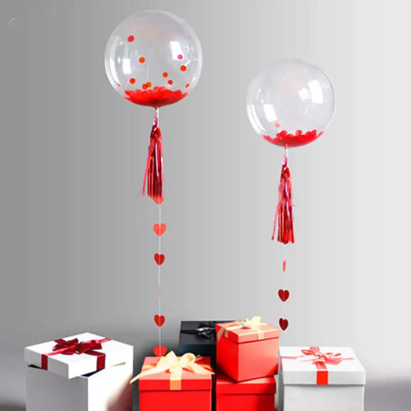 10 Pack 16" Clear Fully Transparent PVC Helium Air Bubble Balloons