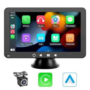Universal Car Display for Apple Carplay and Android Auto, 7 Inch Touchscreen Car Radio, Wireless In-Car Play, Optional Rear Camera Player, Car Video Player