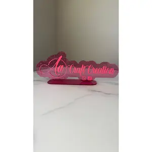 Personalized Acrylic Name Sign with Base – 12”