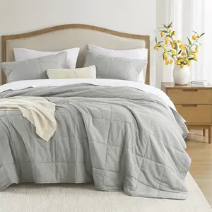Waffle Weave Textured Quilt Set, Twin, Full/Queen, King/Cal King size