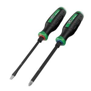 #fathersdaygift SK Heavy Duty Screwdriver Set, Demolition Driver, Slotted and Phillips, S2 Steel, SureGrip Handle