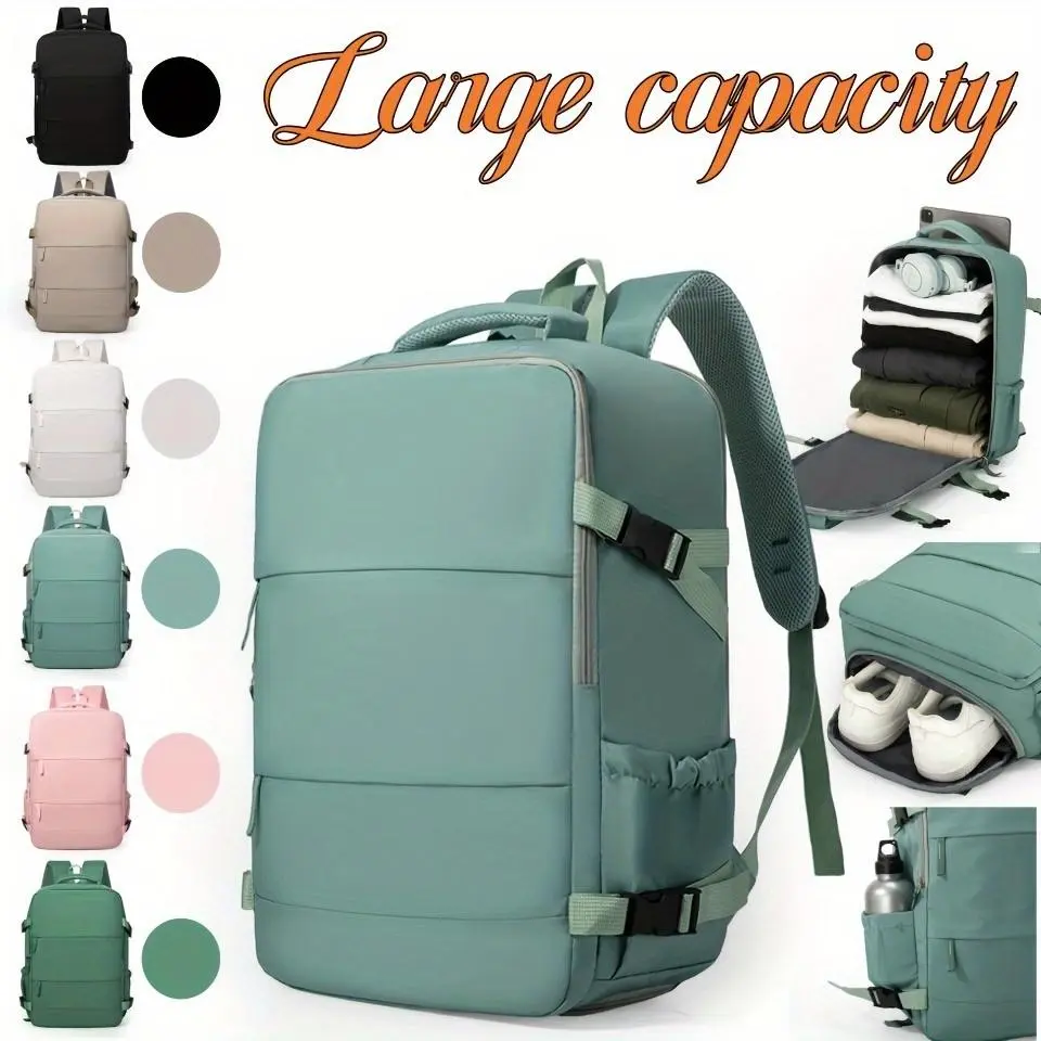 Multi-Functional Travel Organizer Backpack with 180° Wide-Open Main Compartment, Large Capacity Durable Commuter Bag, Backpacks for School, Business and Weekend Trips, Ideal for Outdoor Enthusiasts with Reinforced Stitch Design, Multifunctional Backpack