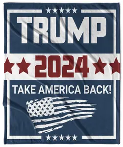 Trump 2024 Take America Back Super Plush Velveteen Blanket