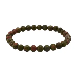 Unakite Beaded Stretch Bracelet 60.00 ctw