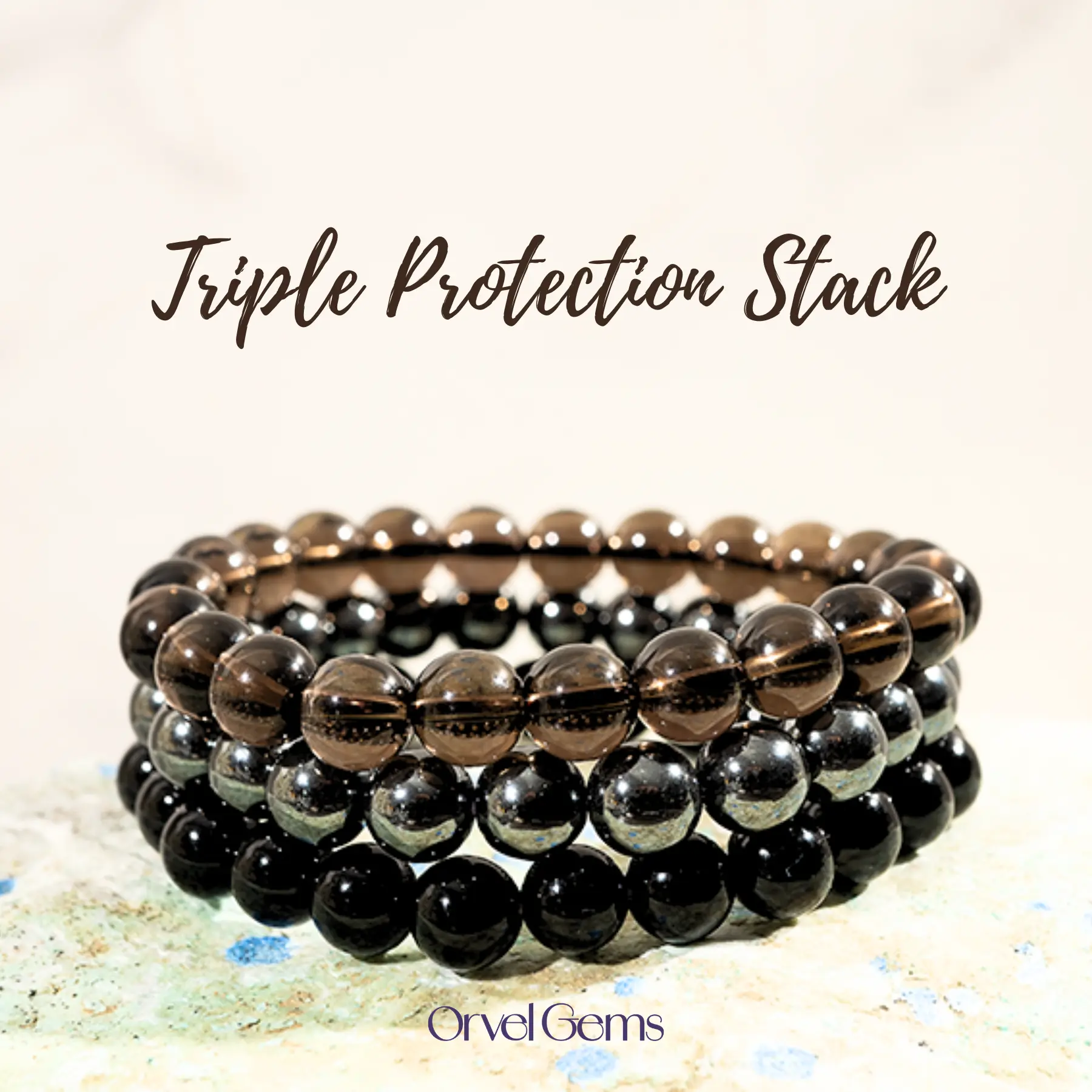 Smoky Quartz, Hematite, Black Obsidian