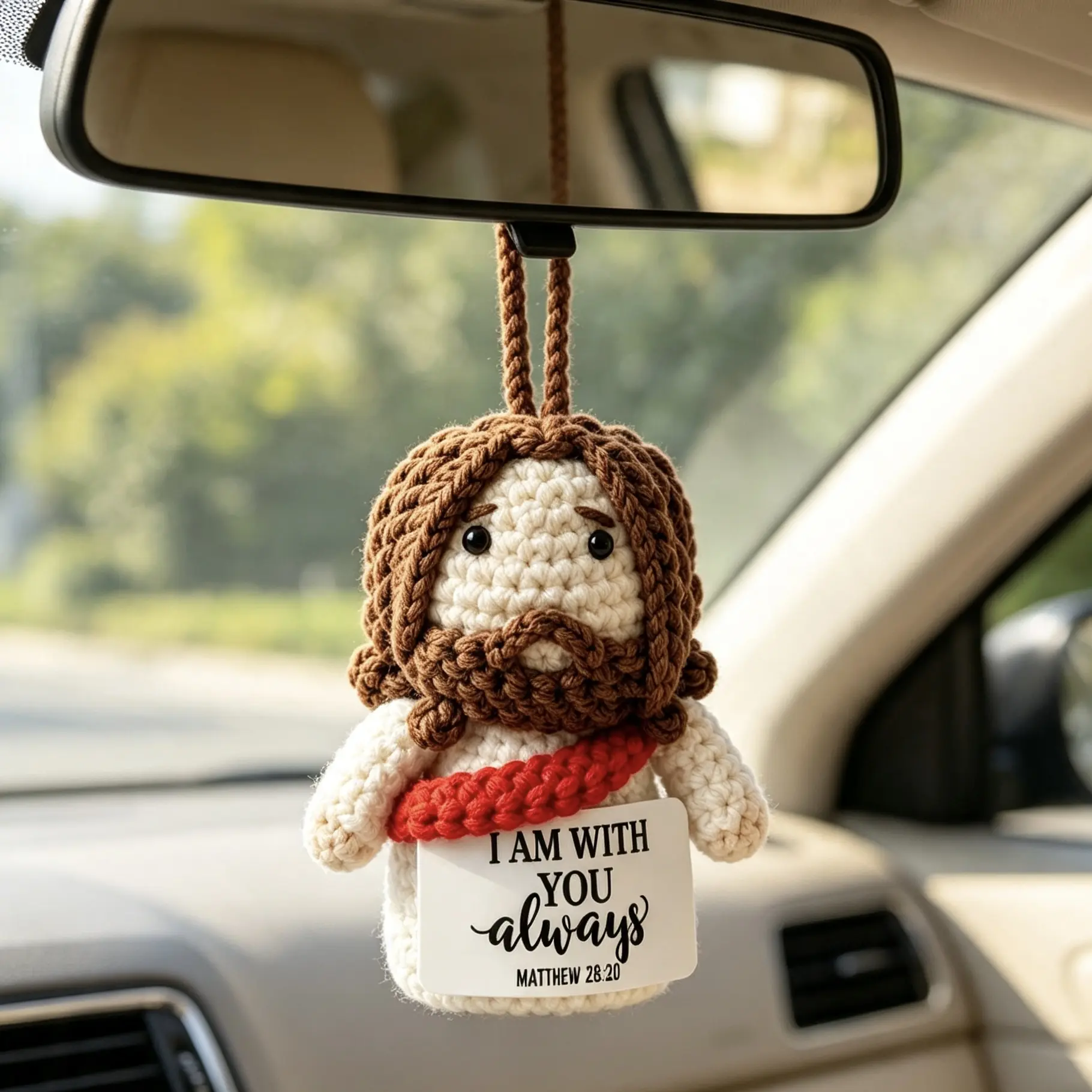 4inch Handmade Jesus Crochet Doll,Christian Faith Gift, Religious Keychain Charm,Car Hanging charms,baptism gift,daily decor,Emotional Support Religious Gift , Bible Study Spiritual Keepsake jesus large pip plush Dashboard Decoration Dashboard Accessory