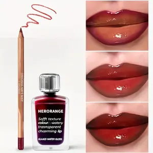 HERORANGE 2-in-1 Lip Liner & Lip Gloss Combo｜Dual-Ended Lip Kit for Blurred Soft-Finish Lips｜Transfer-Proof Long-Lasting｜Plumping High-Shine Gloss｜Everyday Lip Combo Essential｜On-the-Go Effortless Makeup