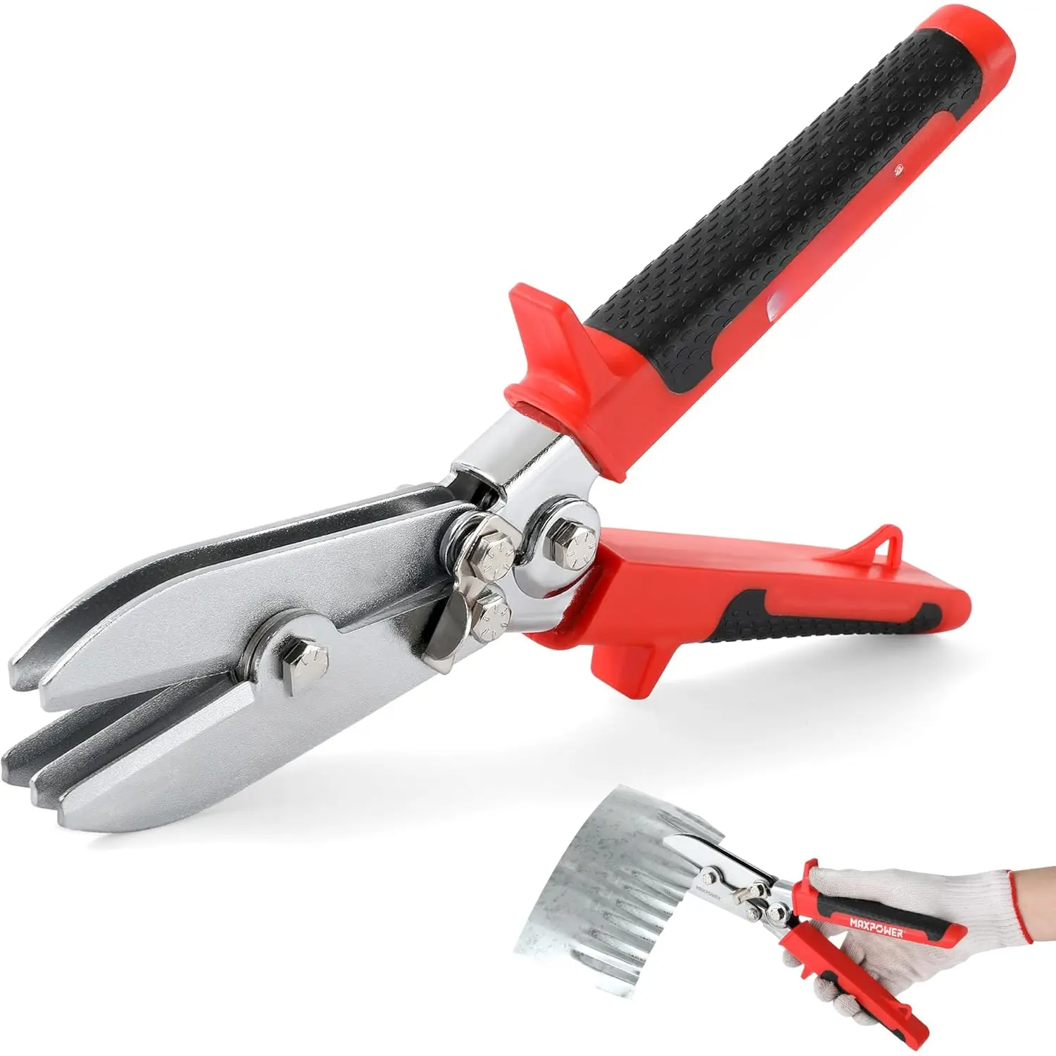 Sheet Metal Crimper, 5- Duct Crimping Tool- 9.8" Hand Crimper Hvac Tool for 24 Gauge Steel and 26 Gauge Stainless Steel Ductwork, Downspout,Stove Pipe