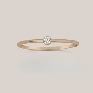 April Birthstone Ring Diamond – Gold Filled Stacking Ring