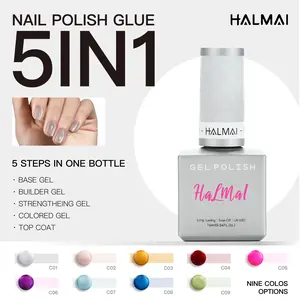 HALMAI OneCoat Cat Eye Gel Polish with Magnet ,5-in-1 Replaces Base Color Builder Strengthen Top, Quick-Dry UV/LED, Easy DIY Nails Gift for Beginners & Home Use