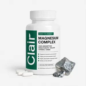 Clair Magnesium Complex - Magnesio Premium Capsules – High Absorption Magnesium Supplement with Magnesium Glycinate, Malate, Citrate & Oxide – Magnesio Complejo – Supports Sleep, Calm, Relaxation, Muscle Recovery & Nerve Function – 300mg – 60 Capsules