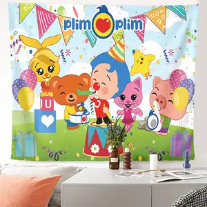 1pc Cartoon Character Celebration Tapestry for Bedroom Living Room Dorm - HD Printing Vibrant Wall Hanging, Aesthetic Party Decor Gift