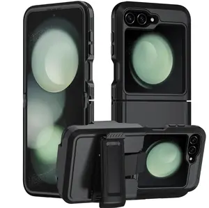 Rugged Defender Case for Samsung Galaxy Z Flip 6 5G Shockproof Heavyduty Protection Case With Belt Clip Casing Case Cover Protective