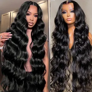 Lemoda Body Wave 13x6 HD Transparent Lace Front Wigs Human hair 210% Density Virgin 12A Straight Frontal Wigs Human Hair Natural Hairline 13x6 Body Wave/Straight Wig Pre Plucked Wig